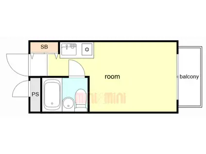 サニーウエスト(ワンルーム/2階)の間取り写真