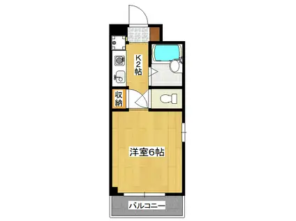 ブリス・アビタシオン(1K/2階)の間取り写真