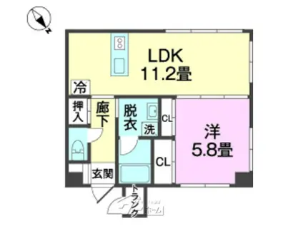 プランドールS.TII(1LDK/1階)の間取り写真