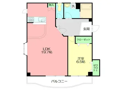 プラチナレジデンス(1LDK/3階)の間取り写真