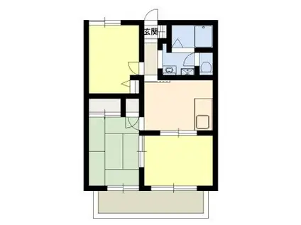 フローラル東光台D棟(3DK/2階)の間取り写真