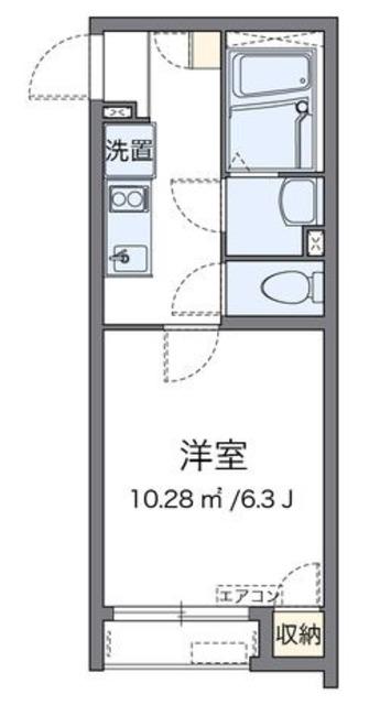 クレイノハックベリーII(1K/1階)の間取り写真