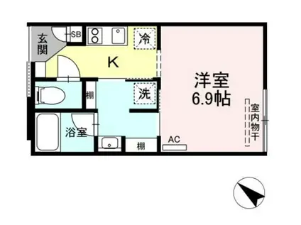 グランテージ西小山(ワンルーム/1階)の間取り写真