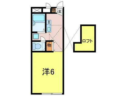西岡崎駅前アール(1K/2階)の間取り写真