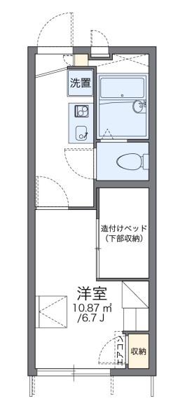 レオパレス堀田(1K/1階)の間取り写真
