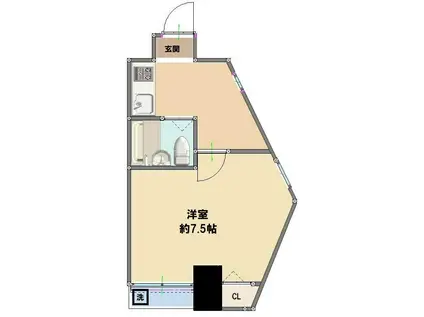 ノヴェルコート(1K/6階)の間取り写真