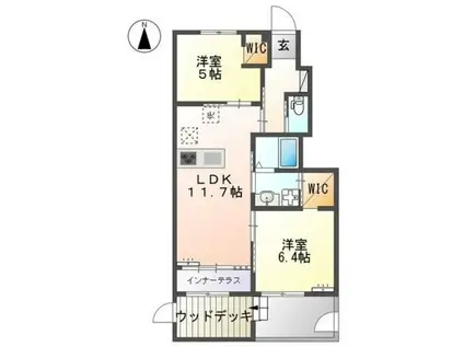 ラ カーザ ドルチェ (2LDK/1階)の間取り写真
