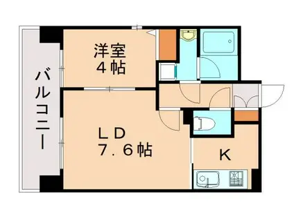 リアンシエルブルー東公園(2K/8階)の間取り写真