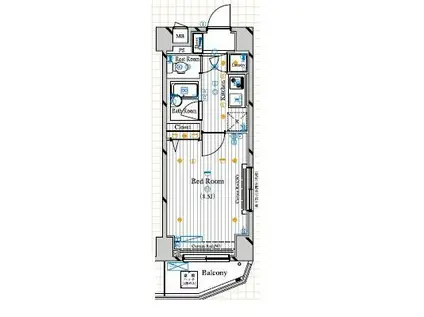 ル・リオン赤羽II(1K/8階)の間取り写真