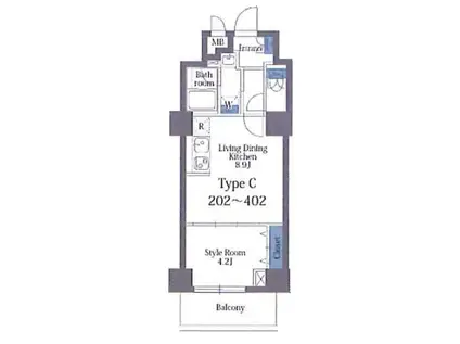 リリーフォート板橋大山(1LDK/4階)の間取り写真