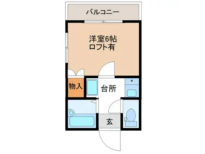 横田本町Iレジデンス(1K/2階)の間取り写真