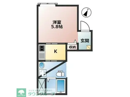 アレグリア逗子(1K/3階)の間取り写真