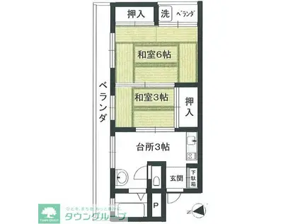 ニチモ日吉第5コーポラス(2K/5階)の間取り写真