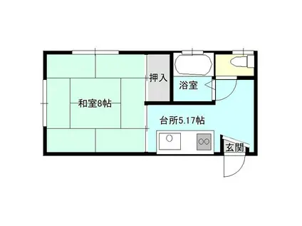 スターハイツ北斗(1K/2階)の間取り写真