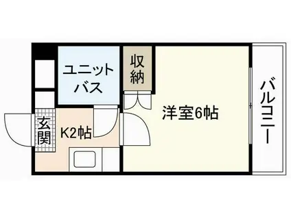 第6若宮ビル(1K/4階)の間取り写真