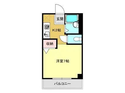 エスポワール元住吉(1K/1階)の間取り写真