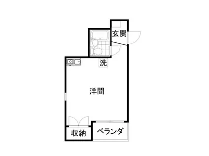 アンジェリークM(ワンルーム/2階)の間取り写真