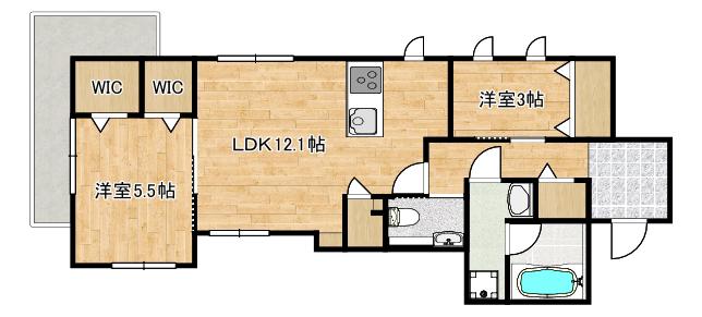 有栖川HEIGHTSアリスガワハイツ(1SLDK/3階)の間取り写真