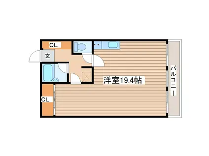 ハイマート小松島(ワンルーム/3階)の間取り写真