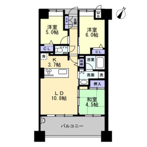 アルファステイツ平之町(3LDK/2階)の間取り写真