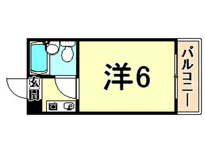 ルネッサンスクレージュ佃(1K/6階)の間取り写真