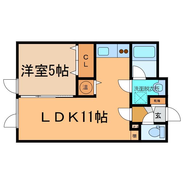 ラグ161E(1LDK/2階)の間取り写真