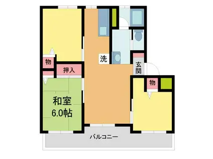 岩園サニーハイツA(3DK/4階)の間取り写真