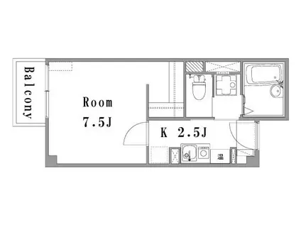 エスポワール加西(1K/3階)の間取り写真