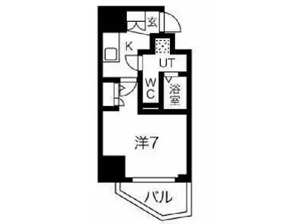 エグゼ阿倍野(1K/4階)の間取り写真