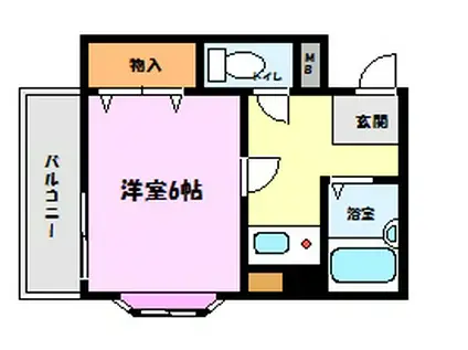アルデア・石屋川(1K/2階)の間取り写真