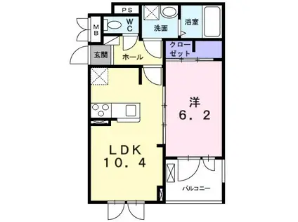 レオン パッソ(1LDK/2階)の間取り写真
