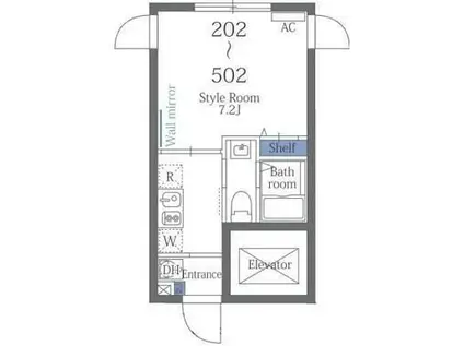 ヴァンテジオ両国(1K/5階)の間取り写真
