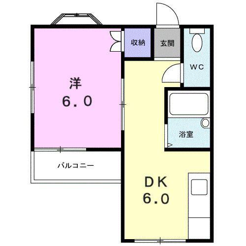 オックスフォードサーカスIII(1DK/2階)の間取り写真