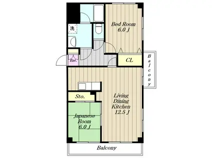 ソレイユ柿生(2LDK/2階)の間取り写真