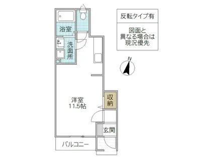 プランドール(ワンルーム/1階)の間取り写真