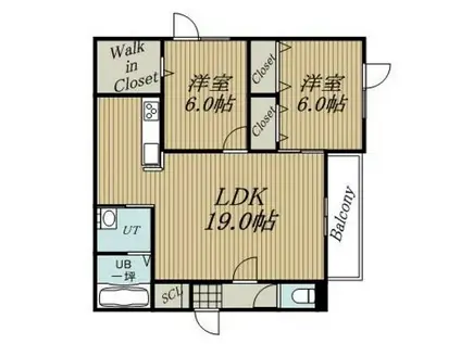 正和パレスE(2LDK/1階)の間取り写真