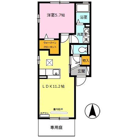 リビングタウン新大宮A(1LDK/1階)の間取り写真