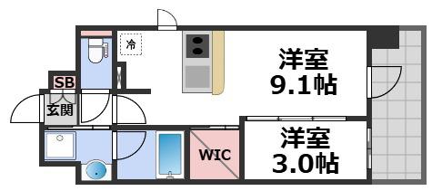 レオンヴァリエ長堀通(1LDK/5階)の間取り写真