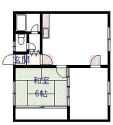 エステート宮下26A・B(2DK/2階)の間取り写真