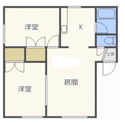 ベルコート59(2LDK/3階)の間取り写真