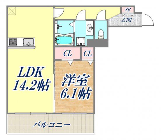 グランドメゾン(1LDK/1階)の間取り写真