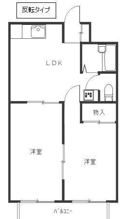 アルシュA(2LDK/2階)の間取り写真