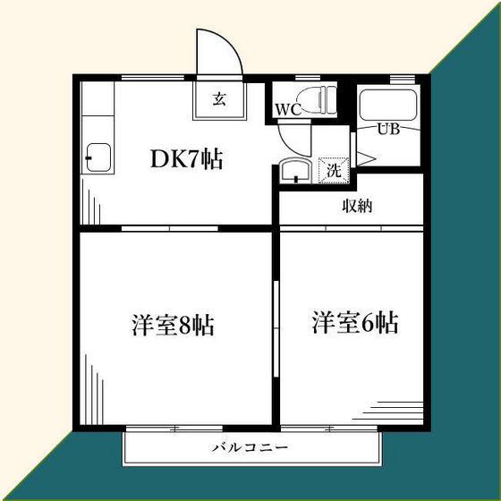 FMハイツ(2DK/2階)の間取り写真