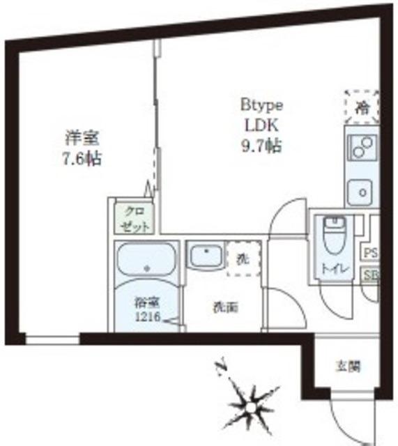 レピュア小石川レジデンスII(1LDK/4階)の間取り写真