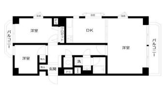 プラザ麻布(3DK/9階)の間取り写真