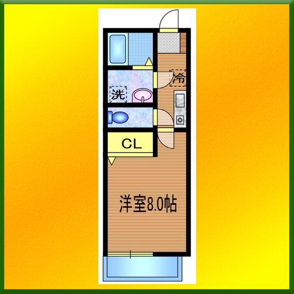 LA・花小金井(1K/1階)の間取り写真