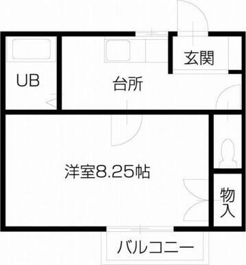 藍ランドハイツ(1K/1階)の間取り写真