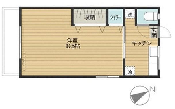 コーポ久邇(1K/2階)の間取り写真