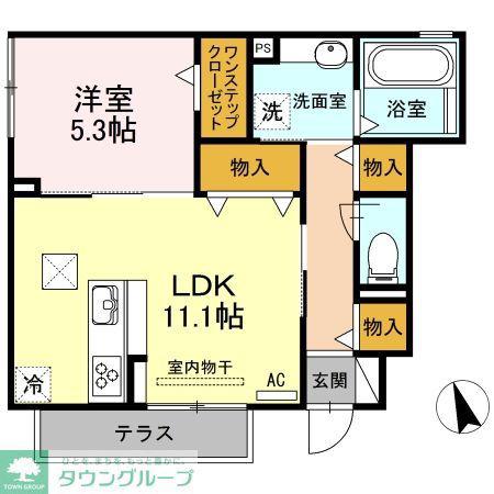 ラ ティエラ(1LDK/1階)の間取り写真