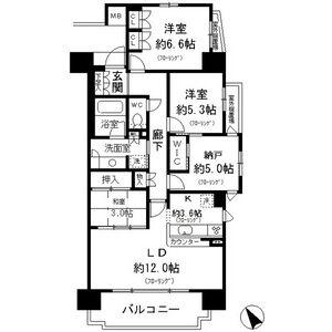 レジディア徳川(3LDK/2階)の間取り写真